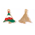 Pendentifs sapin de Noël émaillés en vert et rouge pour la création de bijoux DIY - Style Sapin de Noël Rouge et Vert Classique (7#)
