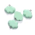 Pendentif nuage en résine vert menthe avec anneau pour bijoux DIY et porte-clés - Vert clair