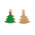 Pendentif sapin de Noël en émail vert et or avec étoile rouge pour bijoux DIY - Style Sapin de Noël avec Étoile (8#)