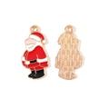 Ciondolo Babbo Natale in smalto e metallo dorato per creazioni di gioielli fai-da-te - 12# (Babbo Natale Che Consegna Regalo)