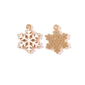 Weihnachtliche Schneeflocken-Anhänger aus Legierung mit Emaille und goldener Geometrie-Textur - Weiße Emaille Schneeflocke Stil (1#)