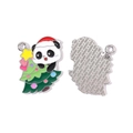 Pendentif panda de Noël en alliage pour DIY avec panda mignon et sapin décoré - Panda Serrant un Arbre de Noël (15#)