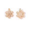 Goldener Schneeflocken-Anhänger aus Legierung mit weißem Emaille und Kristall - Schneeflocke Stil mit Strass (2#)