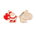 Ciondolo Babbo Natale in lega con smalto rosso e bianco per la creazione di gioielli fai da te - 3# (Babbo Natale Che Saluta)