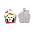 Pendentif en alliage émaillé maison de panda pour bijoux DIY et porte-clés de Noël - Panda Dans Maison Rouge (16#)