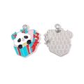 Pendentif émaillé panda mignon dans sa boîte cadeau pour création de bijoux Noël - Panda Dans Boîte Cadeau Patchwork (17#)
