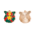 Ciondolo ghirlanda di Natale in smalto con fiocco rosso e stella per gioielli DIY - 7# Ghirlanda di Bacche (XH50911)