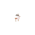 White enamel Christmas reindeer pendant with gold plating and red spot accents - 7#