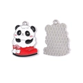 Pendentif de Noël panda dans une chaussette rouge en alliage vue recto verso - Panda Dans Botte de Noël Rouge (19#)