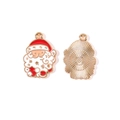 Colgante de Papá Noel en esmalte y aleación con gorro rojo para creación de joyas DIY - Estilo Papá Noel Cuerpo Completo (7#)