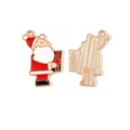 Ciondolo Babbo Natale in lega smaltata con vista frontale e posteriore per gioielli DIY - 8# (Babbo Natale Sorridente)