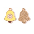 Weihnachtsglocken-Anhänger aus Roségold-Legierung mit gelber Emaille und Schneeflocke - Schneeflocken Glocke Stil (9#)