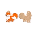 Cartoon fox alloy charms with orange and white enamel finish for DIY jewelry making - Fox Style (3#)