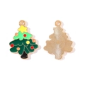 Christmas tree alloy enamel pendant with green finish and gold back for DIY jewelry - Decorated Christmas Tree Style (11#)