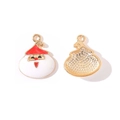 Colgantes Papá Noel de esmalte para bricolaje con acabados rojo blanco y dorso dorado - Estilo Avatar de Papá Noel (9#)