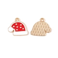 Pendentifs bonnet de Noël en émail rouge et finition dorée pour colliers DIY - Style de Bonnet de Noël Classique (11#)