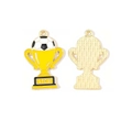 Golden alloy soccer trophy pendant set with colorful enamel finish and STAR engraving - 12#