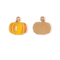 Pendentif citrouille en alliage avec émail jaune pour boucles d'oreilles et colliers - Style de Citrouille Jaune (6#)