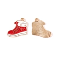 Pendentifs de bottes de Noël en émail rouge avec flocons pour la création de bijoux DIY - Style de Botte de Noël Flocon de Neige (15#)