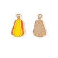 Pendentif citrouille en émail pour la création de bijoux DIY en jaune et orange - Style de Citrouille Plate (8#)