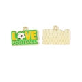Colgante de fútbol esmaltado con diseño Love Football y reverso dorado para joyas DIY - 3#