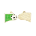 Colgante de fútbol en aleación dorada con esmalte verde para pulseras DIY y joyas - 4#