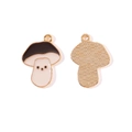 Pendentif champignon en émail noir pour colliers et boucles d'oreilles DIY - 10#
