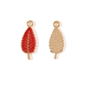Pendentif feuille en émail rouge et alliage doré pour création de bijoux DIY - Style de Feuille d'Érable Rouge (11#)