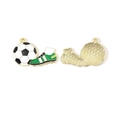 Golden alloy football and shoe enamel charm pendant for DIY bracelets and keychains - Soccer Shoe Combo Style (6#)