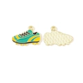DIY colorful sneaker pendant in yellow and green enamel for bracelets and keychains - Sneaker Style (10#)