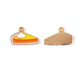 Pendentifs DIY en forme de tarte à la citrouille avec émail orange et détails de souris - Style de Tarte au Fromage et Citrouille (14#)
