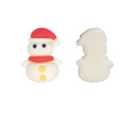 Abalorio de resina de muñeco de nieve navideño con gorro rojo para manualidades - Muñeco de Nieve