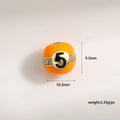 Orange enamel number 5 bead with gold plating and zircons for DIY charm bracelets - Number 5 Billiard Style / Orange