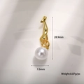 Détail d'un pendentif perle sirène dorée avec mesures de dimensions précises de 28,9 mm - Style Perle Artificielle de Sirène