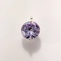 Polished silver hexagonal star pendant with a faceted light purple crystal stone for DIY jewelry - 8mm Silver Purple A0210