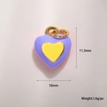 Dettaglio del ciondolo a cuore smaltato 10mm con dimensioni 11,3mm e peso 1,6g - Ciondolo Cuore Viola (A0789)