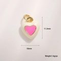 Ciondolo a cuore in smalto colorato per bracciali fai-da-te e creazione di gioielli - Ciondolo Cuore Beige (A0789)