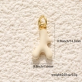 Pendente ramo di corallo in rame con anello dorato per creazione gioielli - Ciondolo Corallo Beige (A0833-Beige)