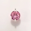 Detail of pink crystal planet pendant with faceted stone in gold-plated claw setting - 8mm Silver Pink A0210
