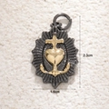 Vintage gunmetal heart pendant with cross and anchor symbols and gold accents - Trinity Sacred Heart Anchor Style / Gun Black Sacred Heart Cross Anchor (Off-White)