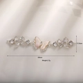 Detailansicht von Zirkonia Schmetterling und Blume Anhänger mit Maßen 60x11,5 mm - Silber Schmetterling Strass (A0094-3)