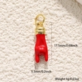 Dettaglio del ciondolo a mano in smalto rosso con dimensioni 17,5 mm x 5,3 mm - Gesto Rock Rosso (A0833-Rosso)