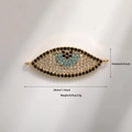 Goldener Evil Eye Anhänger mit bunten Zirkonia-Steinen und detaillierten Maßangaben - Zirkonia Doppelverbindung Böser Blick (A0213-3)