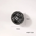 Λήψη macro από χάντρα ποδοσφαίρου 10mm με ζιργκόν και προδιαγραφές μεγέθους - Μαύρο Ποδόσφαιρο με Στρας 10mm
