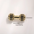 Λήψη macro χάντρας βαράκι με επιχρύσωση 18k και μαύρα ζιργκόν για χειροποίητα κοσμήματα - Μικρή Μπάρα με Μαύρα Στρας