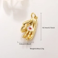 Dettaglio dimensioni e peso del ciondolo a mano in oro con malocchio smaltato - Occhio del Diavolo Boemo (A0797)