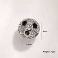 Χάντρα ποδοσφαίρου από ζιρκόνιο 8mm για χειροποίητη κατασκευή κοσμημάτων DIY - Ποδόσφαιρο με Στρας Πλατίνας 8mm