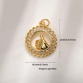 Ciondolo pollice in su dorato con zirconi bianchi e bordo a pizzo per gioielli fai-da-te - Gesto del Pollice in Su (A0833-Pollice)