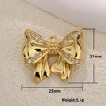 Detail view of gold-plated bow pendant with zircons, measuring 25mm x 21mm and 5.1g - Bowknot Large Wide Style (27)