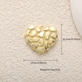 Colgante de corazón cruz estilo pepita dorada, 20,2mm x 23mm, para creación de joyas DIY - Estilo Corazón Textura Pepita Oro (A0784)